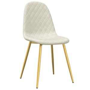 vidaXL Eetkamerstoelen 6 st fluweel crèmewit