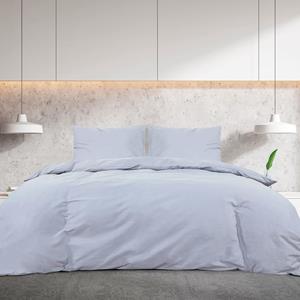 vidaXL Dekbedovertrekset lichtgewicht 240x220 cm microvezel grijs