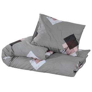 vidaXL Dekbedovertrekset 200x220 cm katoen grijs