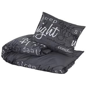 vidaXL Dekbedovertrekset 155x220 cm katoen zwart