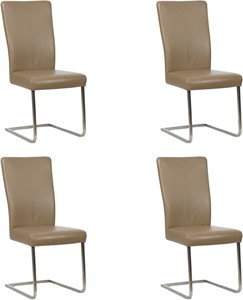 ShopX Leren eetkamerstoel dare, bruin leer, bruine keukenstoelen