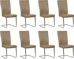 ShopX Leren eetkamerstoel dare, bruin leer, bruine keukenstoelen