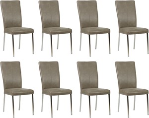 ShopX Leren eetkamerstoel daily, grijs leer, grijze keukenstoelen