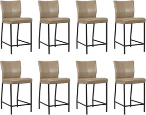 ShopX Leren barstoel revolt laag, bruin leer, bruine barkruk