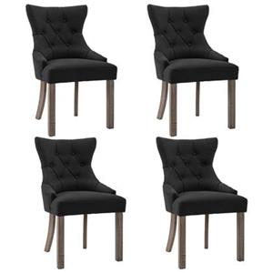 VidaXL Eetkamerstoelen 4 st stof zwart