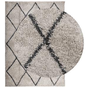 vidaXL Vloerkleed shaggy hoogpolig modern 120x170cm beige en antraciet