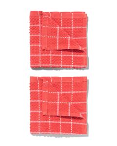 HEMA Vaatdoekjes 30x30 Katoen Rood - 2 Stuks (koraal)
