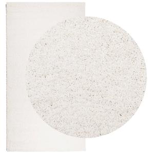 vidaXL Vloerkleed shaggy hoogpolig modern 80x150 cm crèmekleurig