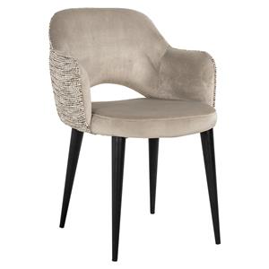 Richmond Interiors Richmond Eetkamerstoel Giovanna Velvet en stof - Khaki