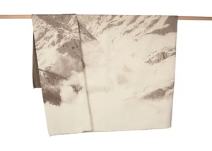 David Fussenegger LUCA flannel cotton plaid Alpine Panorama 240x220 cm Braun