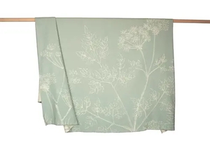 David Fussenegger LUCA flannel cotton plaid Botanical Motif 240x220 cm Hellgrün