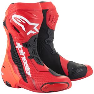 ALPINESTARS Supertech R, Sport motorlaarzen, Helder Rood-Rood Fluo