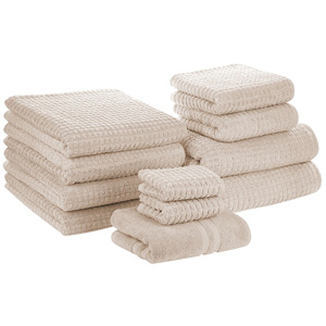BELIANI Handdoek set van 11 katoen beige ATAI