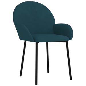 vidaXL Eetkamerstoelen 2 st fluweel blauw
