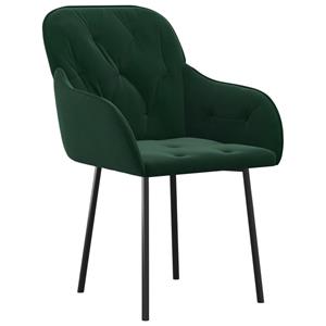 vidaXL Eetkamerstoelen 2 st fluweel donkergroen