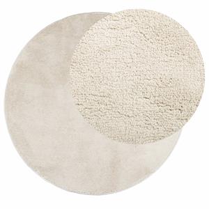 vidaXL Vloerkleed OVIEDO laagpolig Ø 80 cm beige