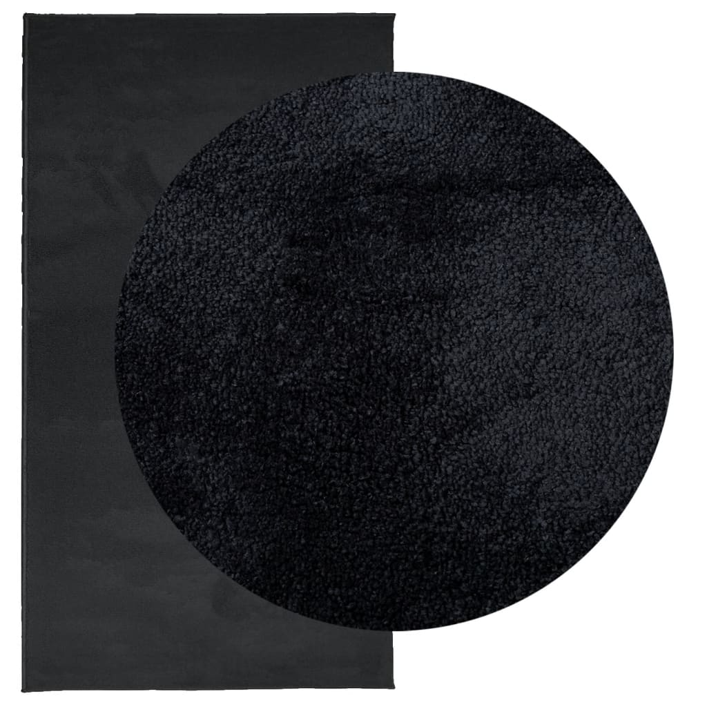vidaXL Vloerkleed OVIEDO laagpolig 60x110 cm zwart