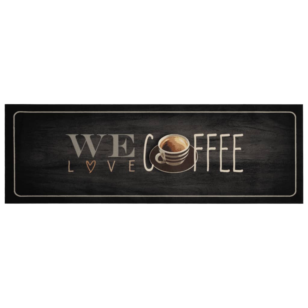 Fußmatte Küchenteppich Waschbar Kaffee 60x180 cm Samt, vidaXL, Rechteckig