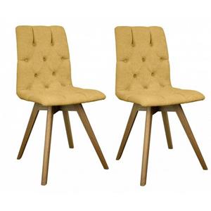 Andas Stoel Rania met massief houten poten (set, 2 stuks)