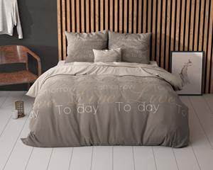 Sleeptime - Live Today Dekbedovertrek - Katoen - Taupe - 240 x 220