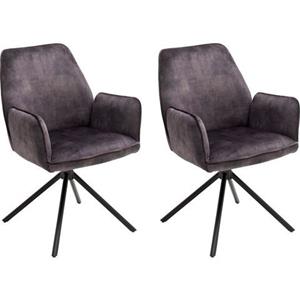 MCA furniture Eetkamerstoel Ottawa met armleuning Vintage suède-look met opstaande naad, stoel belastbaar tot 120 kg (set, 2 stuks)