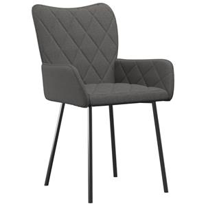 vidaXL Eetkamerstoelen 2 st stof donkergrijs