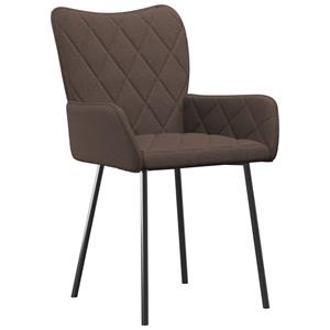vidaXL Eetkamerstoelen draaibaar 2 st stof taupe