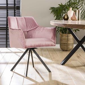 LifestyleFurn Eetkamerstoel Thandie, Velvet, Draaibaar - Roze