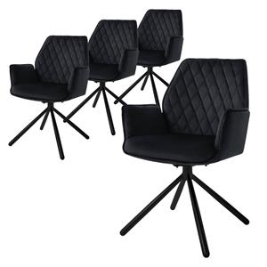ML-Design Set van 4 eetkamerstoelen Hale velvet | 