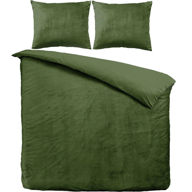 Zavelo Dekbedovertrek Velvet Comfort Groen-Lits-jumeaux (240 x 200/220 cm)