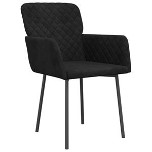 vidaXL Eetkamerstoelen 2 st fluweel zwart
