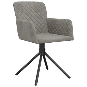 vidaXL Eetkamerstoelen draaibaar 2 st fluweel lichtgrijs