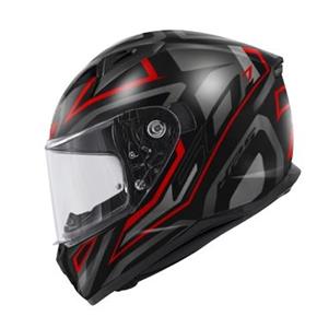 GIVI 50.7 Proton Mat, Integraalhelm, Zwart-Titanium Rood