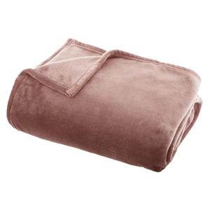 Atmosphera Fleece deken/fleeceplaid oud roze 125 x 150 cm polyester -