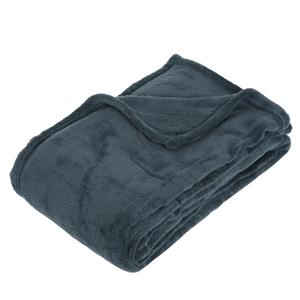 Atmosphera Fleece deken/fleeceplaid blauwgrijs 130 x 180 cm polyester -