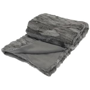 H&S Collection Polyester fleece deken/dekentje/plaid 130 x 150 cm titanium grijs -