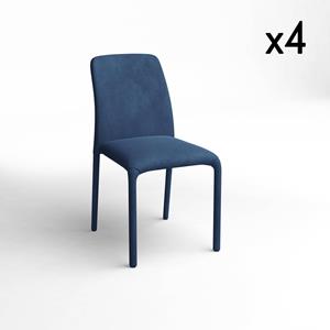 SIA Home Set van 4 eetkamerstoelen Oskar velvet stapelbaar | 