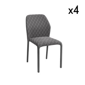SIA Home Set van 4 eetkamerstoelen Otto velvet stapelbaar | 
