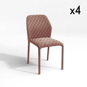 SIA Home Set van 4 eetkamerstoelen Otto velvet stapelbaar | 