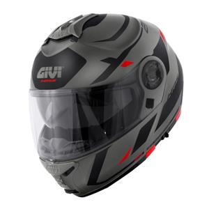 GIVI X.21 EVO F Number Mat, Systeemhelm, Titanium-Zwart-Rood