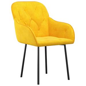 vidaxl Eetkamerstoelen 2 st fluweel geel