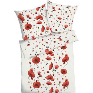 Kaeppel Overtrekset Scarlett Poppies met grote klaprozen (2-delig)