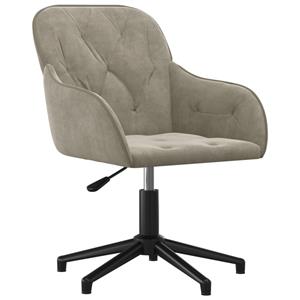 vidaXL Eetkamerstoelen draaibaar 2 st fluweel lichtgrijs