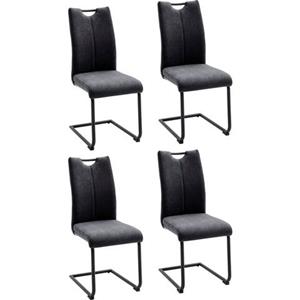 MCA furniture Vrijdragende stoel Adana set van 4 met bekleding, belastbaar tot 120 kg (4 stuks)