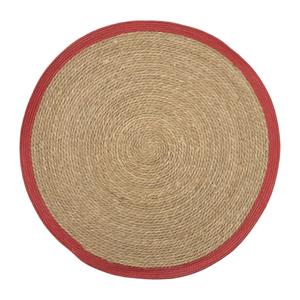 Xenos Vloerkleed koraal rond - naturel/rood - ø87 cm