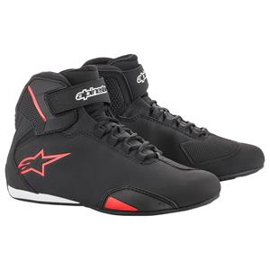 ALPINESTARS Sektor Shoe, Motorschoenen, Zwart-Wit-Rood Fluo