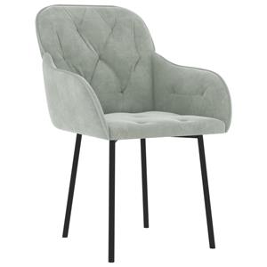 vidaXL Eetkamerstoelen 2 st fluweel lichtgrijs