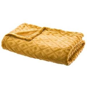 CASA DI ELTURO Flanellen fleece plaid Cubic - Oker Geel - L 125 x 150 cm