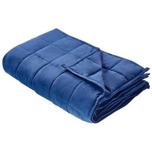 Gewichtsdecke Marineblau Stoffbezug 150 x 200 cm mit Glasperlen Deckengewicht 9 kg Kleine Kammern Modern zum Schlafen bei 90 kg Körpergewicht