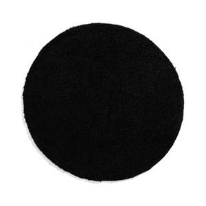 Tapeso Rond hoogpolig vloerkleed shaggy Trend effen - zwart - 80 cm